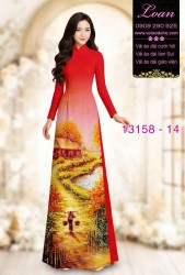 Vải áo dài phong cảnh đồng lúa