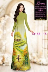 Vải áo dài phong cảnh đồng lúa