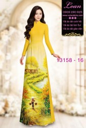 Vải áo dài phong cảnh đồng lúa