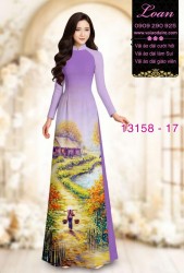 Vải áo dài phong cảnh đồng lúa