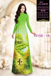 Vải áo dài phong cảnh đồng lúa