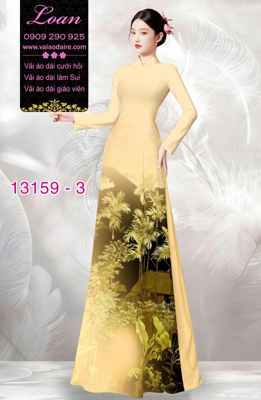 Vải áo dài phong cảnh đồng quê