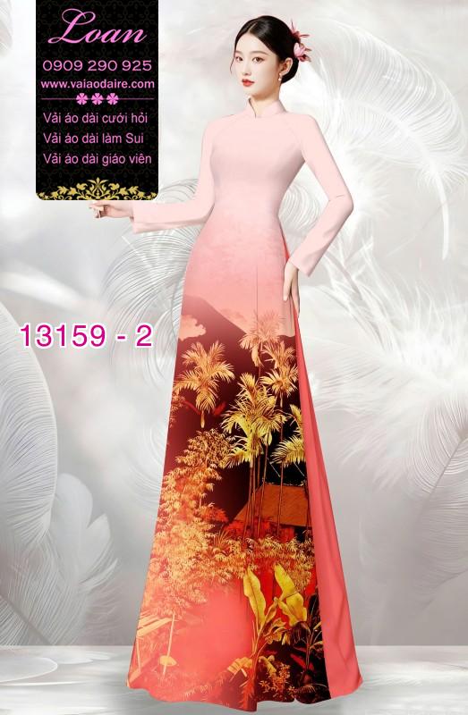 Vải áo dài phong cảnh đồng quê
