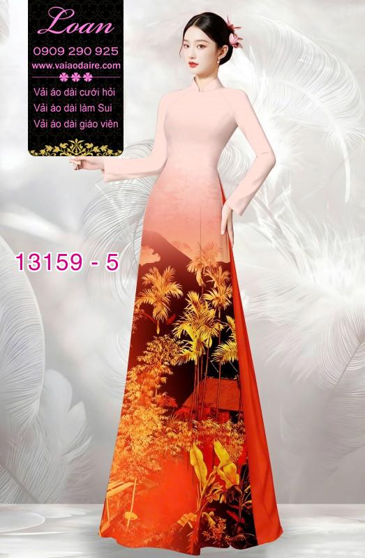 Vải áo dài phong cảnh đồng quê