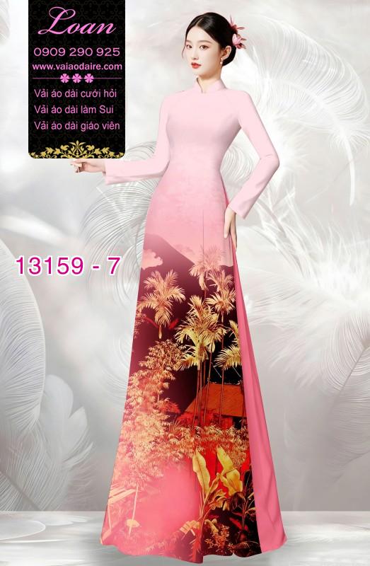 Vải áo dài phong cảnh đồng quê