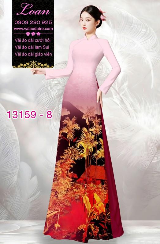 Vải áo dài phong cảnh đồng quê