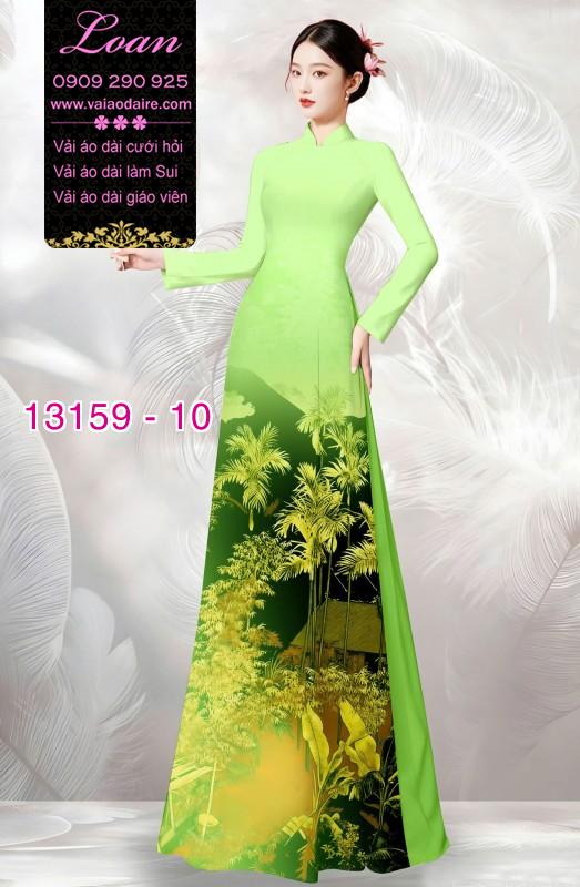 Vải áo dài phong cảnh đồng quê