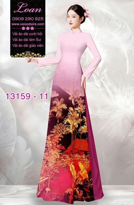 Vải áo dài phong cảnh đồng quê