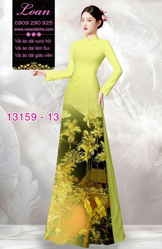 Vải áo dài phong cảnh đồng quê