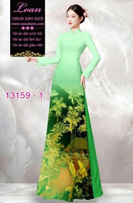 Vải áo dài phong cảnh đồng quê-DT 13159