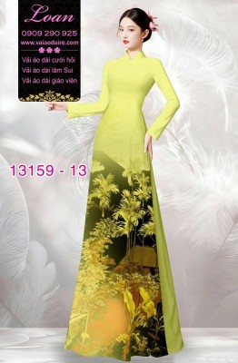 Vải áo dài phong cảnh đồng quê-13159