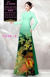 Vải áo dài phong cảnh đồng quê