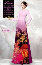 Vải áo dài phong cảnh đồng quê