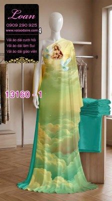 Vải áo dài in hình chúa Giê Su-DT 13160