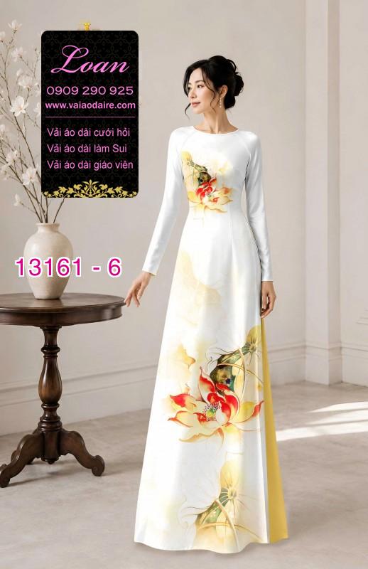 Vải áo dài hoa sen in 3D