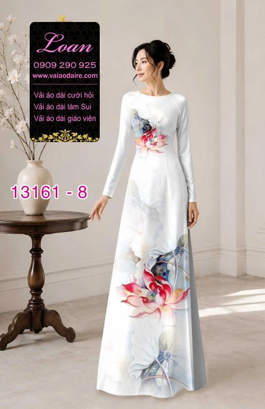 Vải áo dài hoa sen in 3D