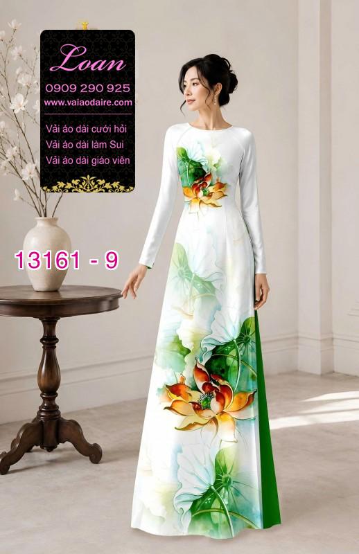Vải áo dài hoa sen in 3D