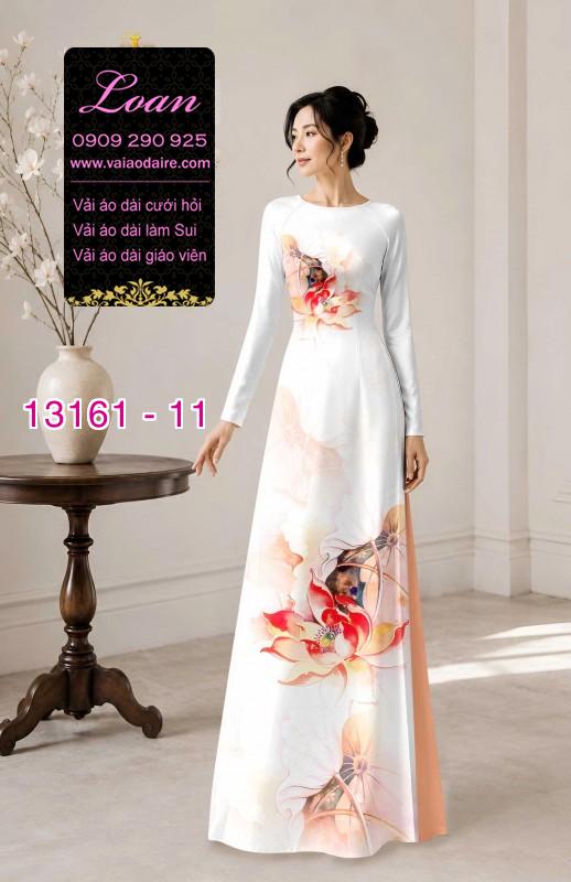 Vải áo dài hoa sen in 3D