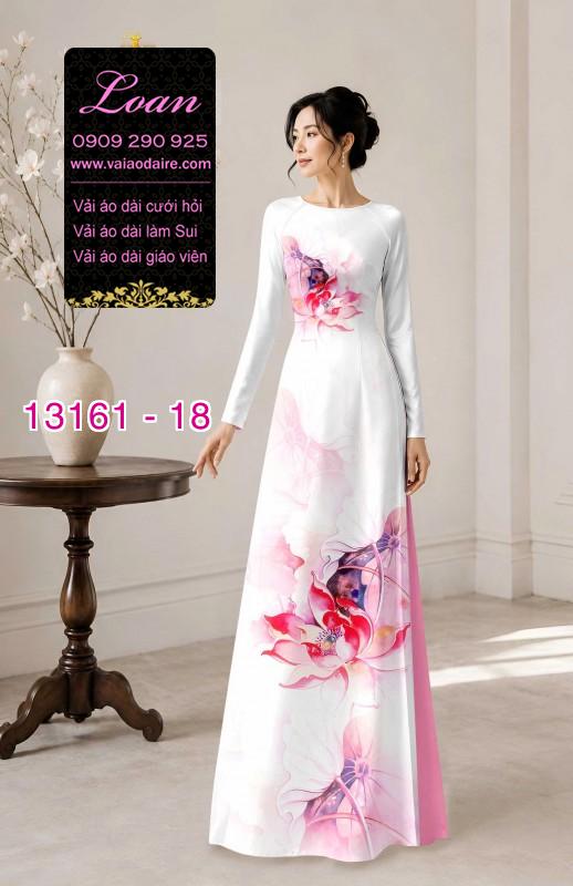 Vải áo dài hoa sen in 3D