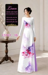 Vải áo dài hoa sen in 3D