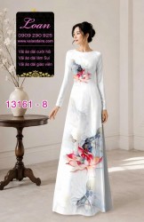Vải áo dài hoa sen in 3D