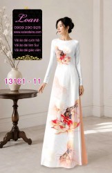 Vải áo dài hoa sen in 3D