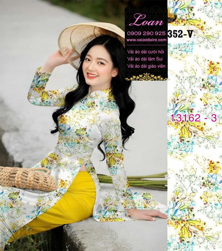 Vải áo dài hoa toàn thân