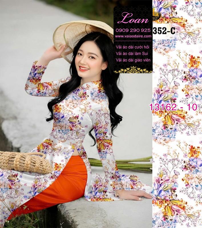 Vải áo dài hoa toàn thân