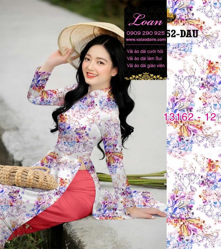 Vải áo dài hoa toàn thân