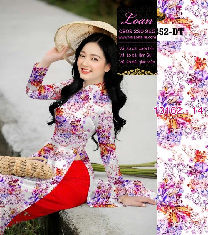 Vải áo dài hoa toàn thân
