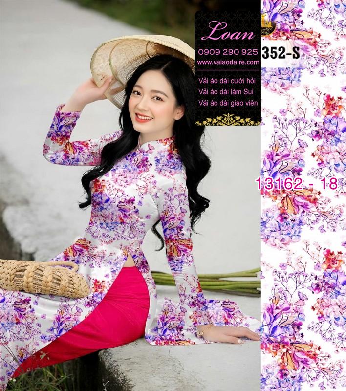 Vải áo dài hoa toàn thân