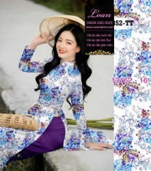 Vải áo dài hoa toàn thân