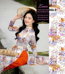 Vải áo dài hoa toàn thân