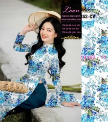 Vải áo dài hoa toàn thân