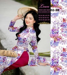 Vải áo dài hoa toàn thân