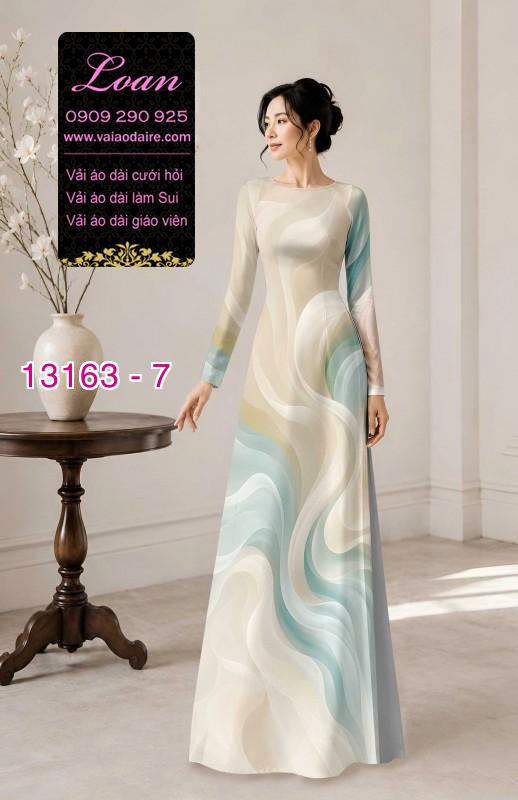 Vải áo dài họa tiết vệt màu