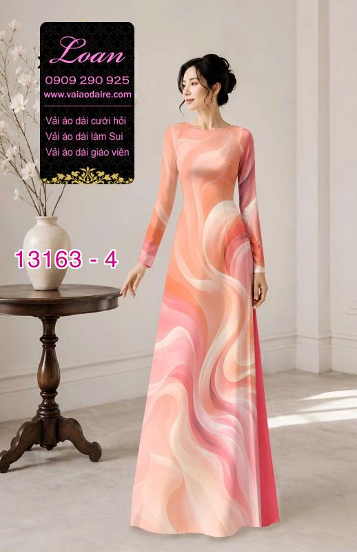 Vải áo dài họa tiết vệt màu