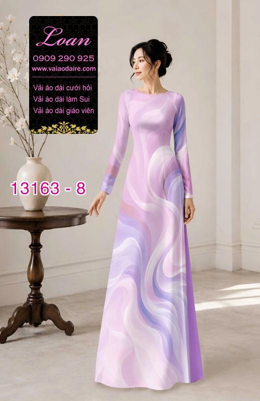 Vải áo dài họa tiết vệt màu