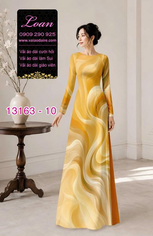 Vải áo dài họa tiết vệt màu