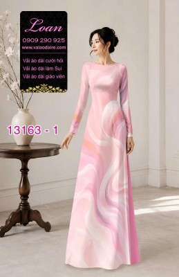 Vải áo dài họa tiết vệt màu-DT 13163