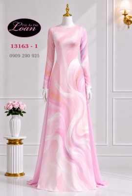 Vải áo dài họa tiết vệt màu-DT 13163