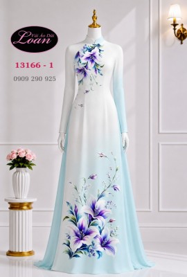 Vải áo dài hoa in 3D-DT 13166