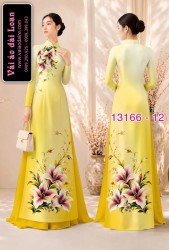 Vải áo dài hoa in 3D