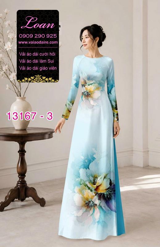 Vải áo dài hoa in 3D