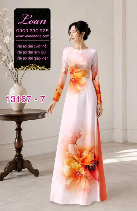 Vải áo dài hoa in 3D