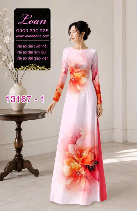 Vải áo dài hoa in 3D