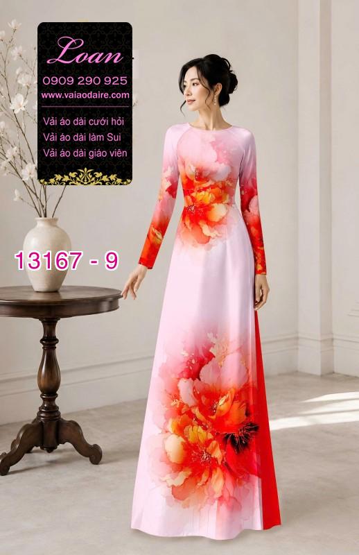 Vải áo dài hoa in 3D