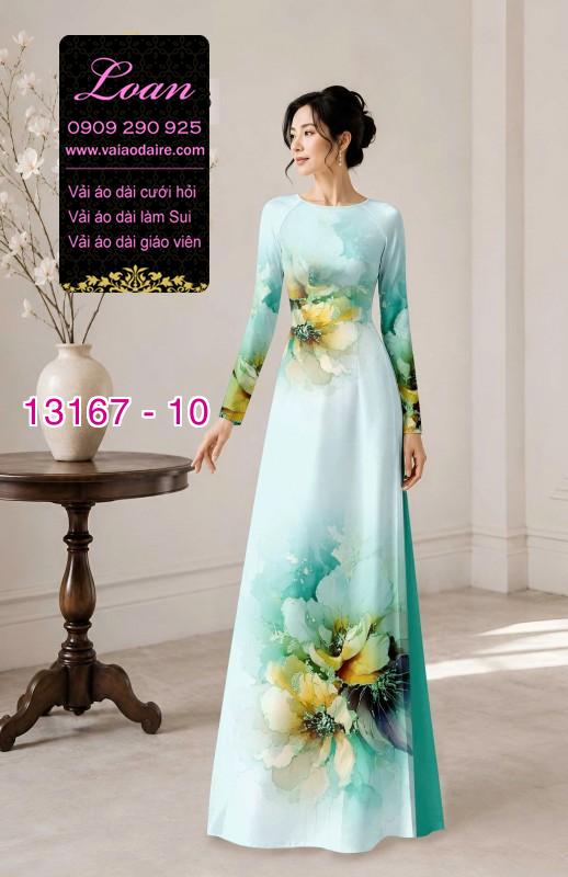 Vải áo dài hoa in 3D