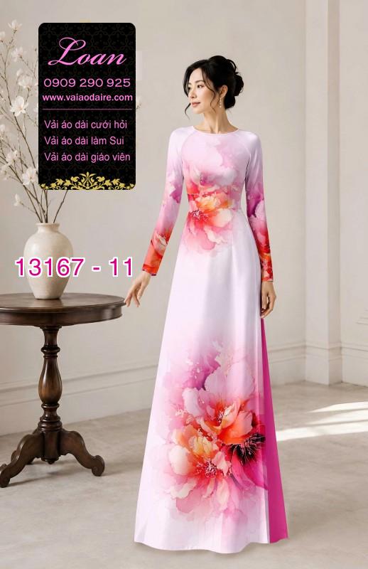 Vải áo dài hoa in 3D