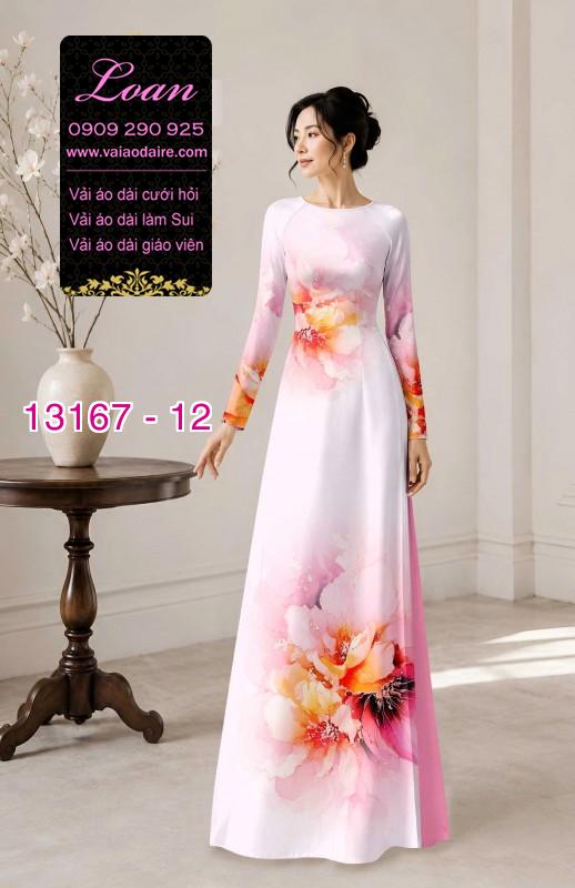 Vải áo dài hoa in 3D
